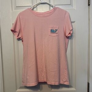 Vineyard Vines Light Pink Tee with Whale Logo
